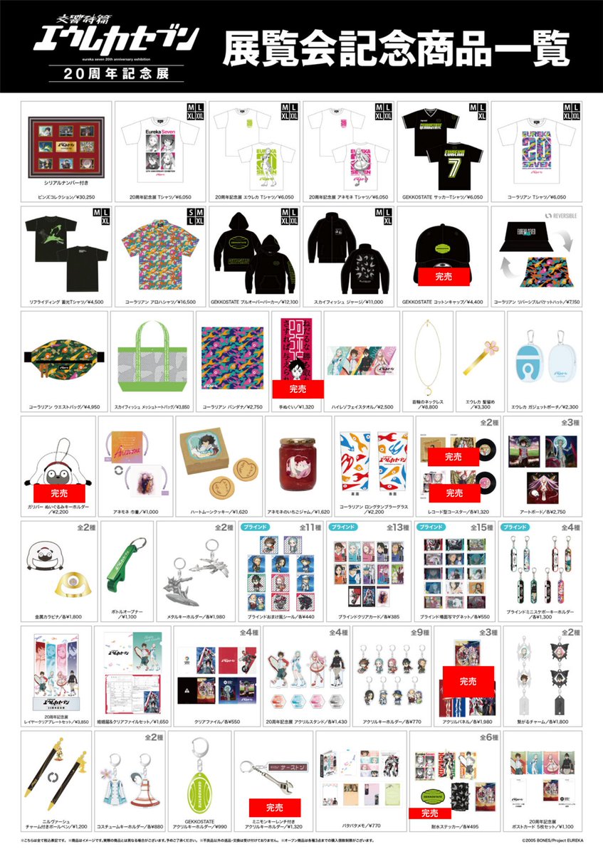 交響詩篇エウレカセブン20周年記念展」 〈完売情報〉 本日12/27(土