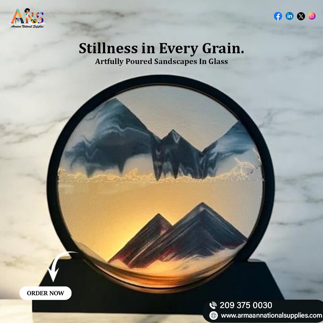 armaannationals's tweet photo. A moment of stillness captured in flowing sand and glass
.
Shop now at https://t.co/0S3Qxslk7N
.
#ArmaanNationalSupplies #SandArt #SandscapeArt #ArtInGlass #HomeDecor #ModernDecor #LuxuryDecor #InteriorStyling #DecorInspiration #CalmSpaces #MindfulLiving https://t.co/OQT8GbPb4x