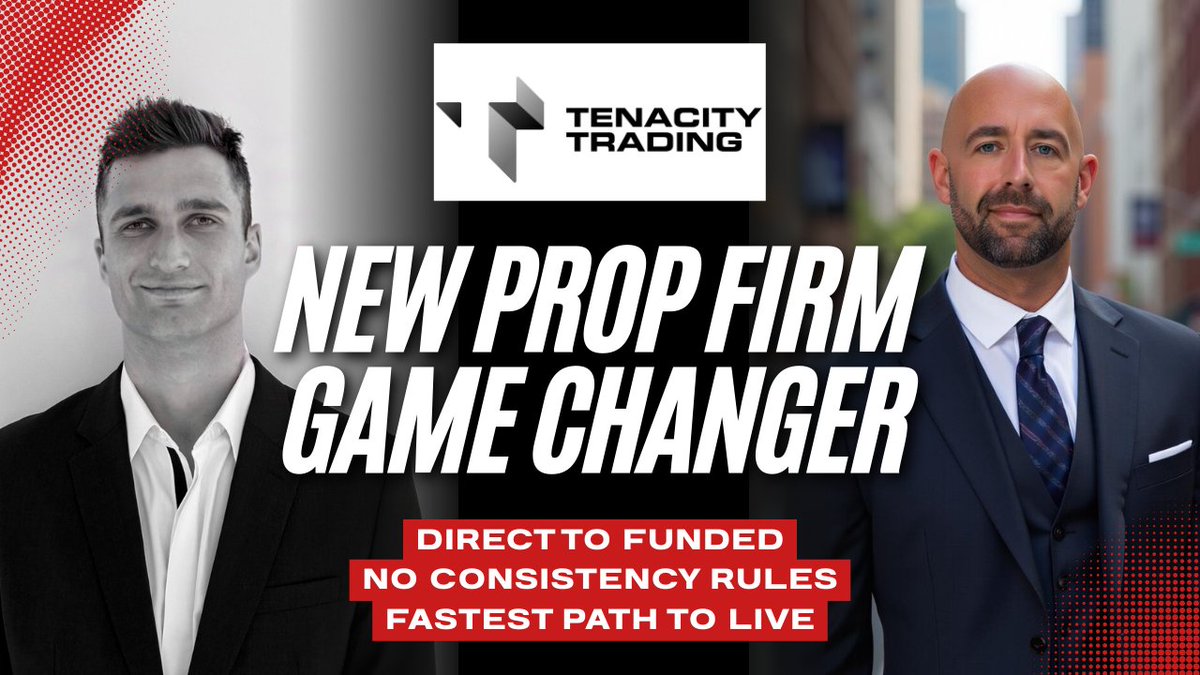 traderdrysdale's tweet image. A new prop firm model is launching — and this one is structurally different.

I sat down with the CEO of Tenacity Trading for the first public interview breaking it down:
$50K straight to funded with $2k static drawdown 
5 days to payout
No consistency rule

Watch the full…