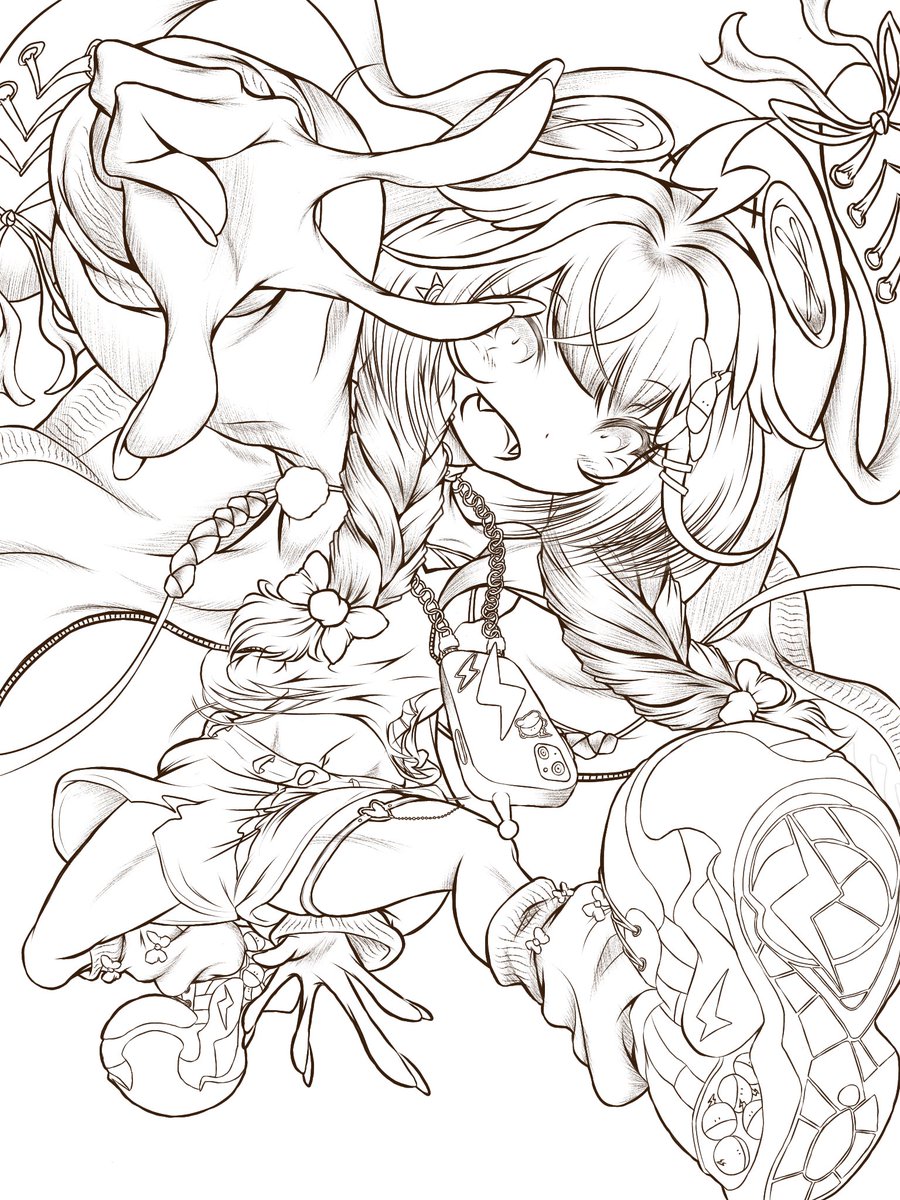 💙🩵💙線画🩵💙🩵
#すう成長中 #すくすく枢