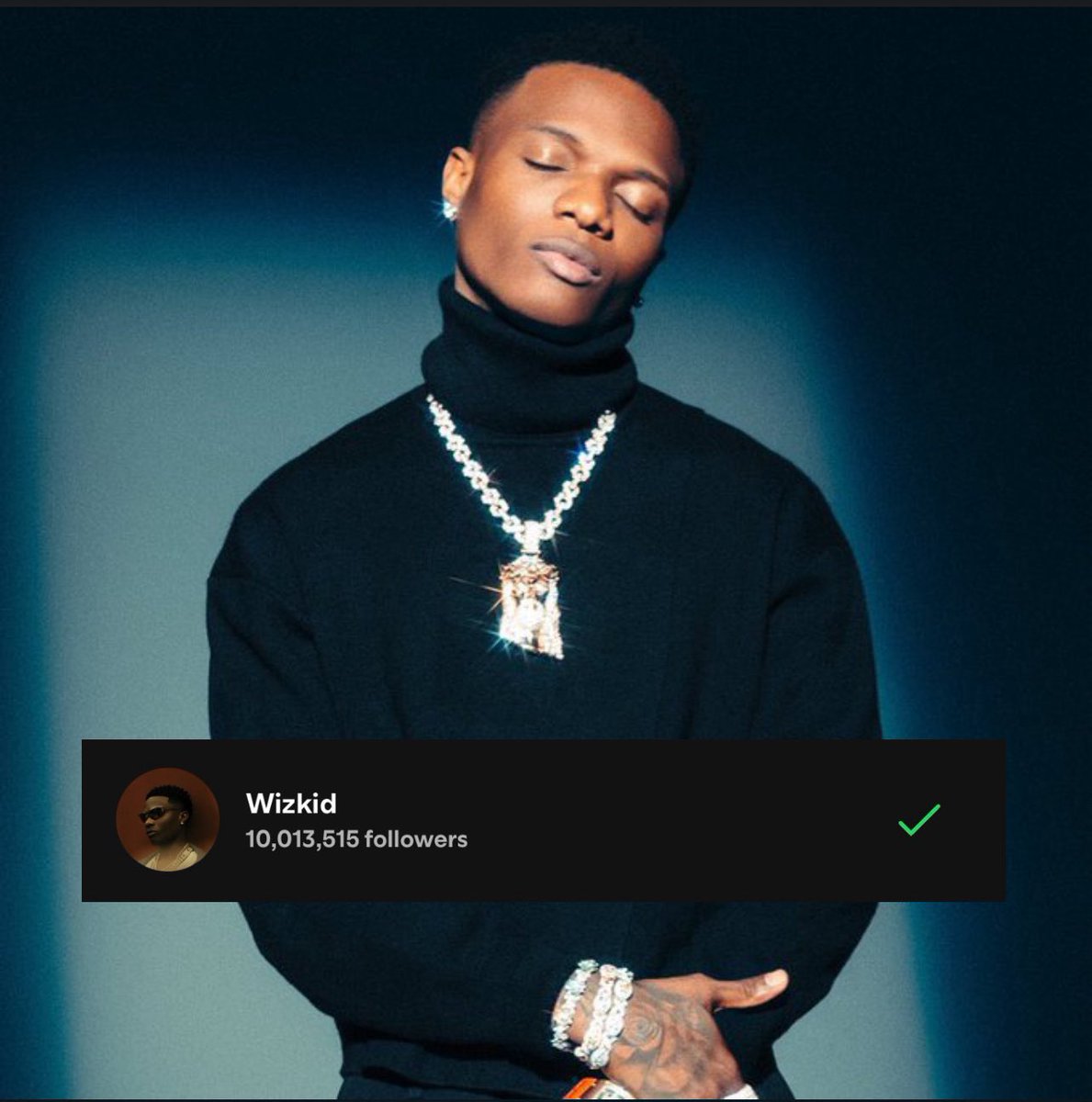 blackebony28's tweet image. Wizkid has surpassed 10M followers on Spotify! 🎉🦅