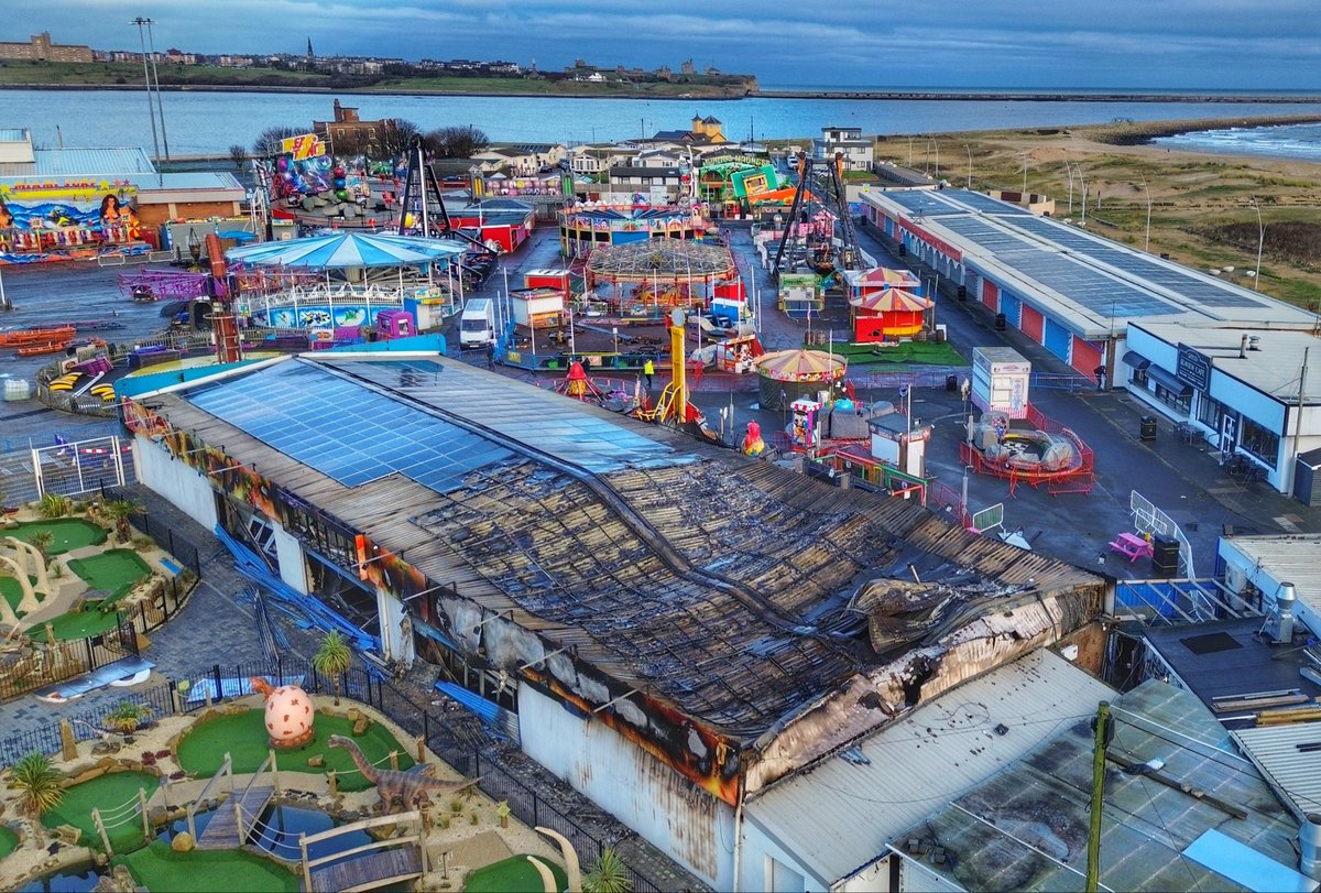 Police tape off the scene at South Shields Ocean Beach Pleasure Park. Pics by <a href="/RaoulDixonNNP/">Raoul Dixon</a> #SouthShields #OceanBeachPleasurePark #Fire