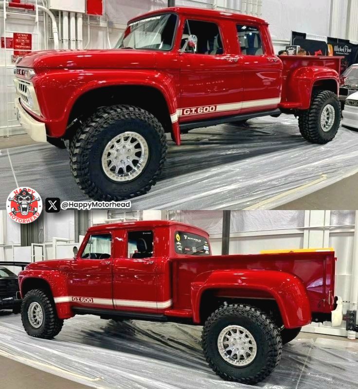 HappyMotorhead's tweet image. This absolute unit of a lifted red crew cab beast just rolled in looking like it eats trails for breakfast! 🔥

1. Would 😈
OR
2. Wouldn't 😂

#TruckLife #CustomTrucks #PowerWagon #LiftedTrucks #TruckPorn #MonsterTruck