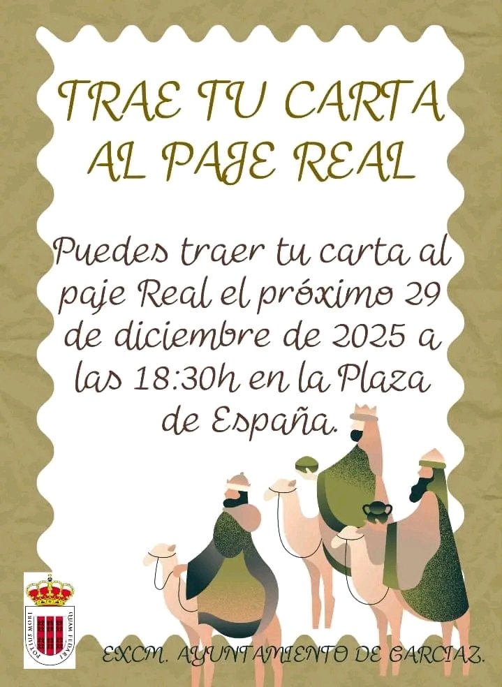 29/12. 18:30 h. Plaza de España. Llegada del Paje Real. <a href="/SIEMPREGARCIAZ/">GARCIAZ</a> <a href="/Villuercasoeste/">Plataforma zona villuercas oeste</a> <a href="/raicesdegarciaz/">@raícesdegarciaz</a> <a href="/LasTejoneras/">Las Tejoneras De Conquista</a> <a href="/PiSerradilla/">picosfoto-berzocana</a>