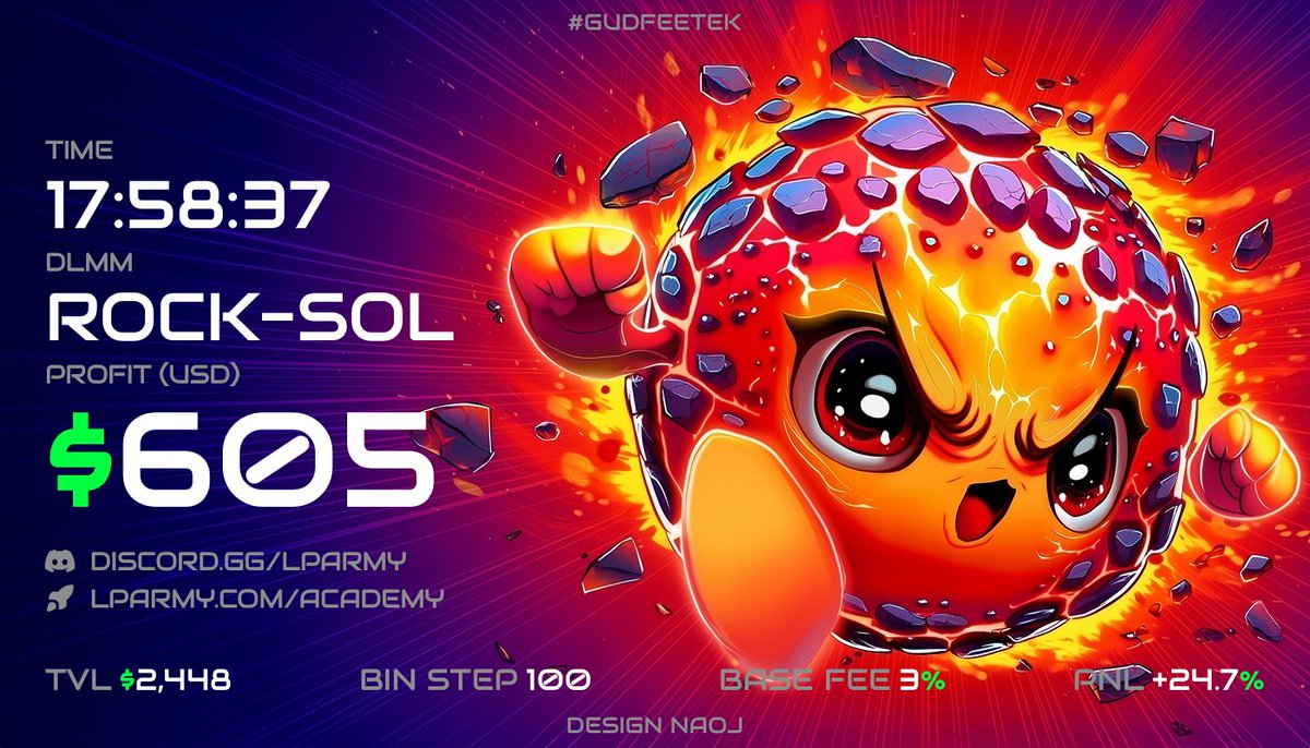 AlekssRG's tweet image. Rock and Roll 🎒one side $sol DLMM