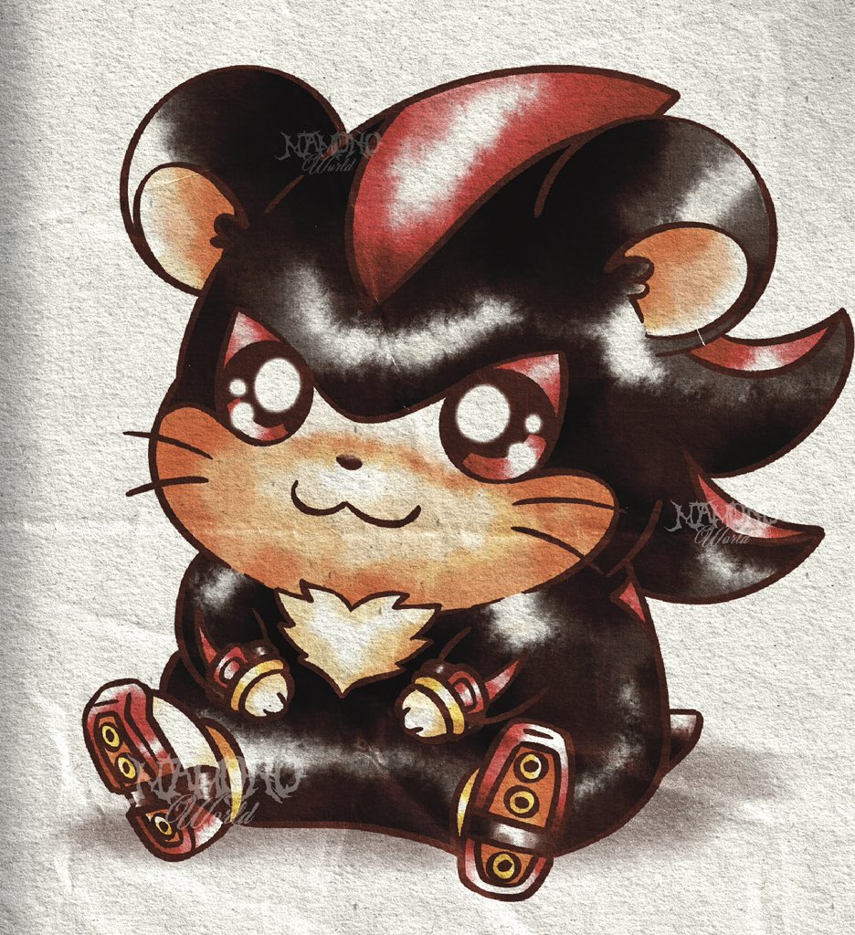 MamonoWorld's tweet image. Shadow's influence rubbed off on Hamtaro!