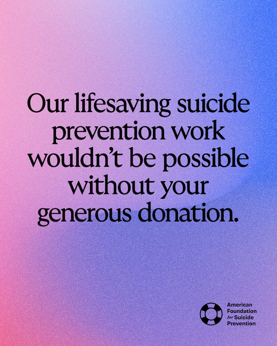 afspnational's tweet photo. As 2025 comes to a close, we recognize the moments of hope your generosity has made possible. 💙

Because of friends like you, people in crisis found connection, families received support after loss, and communities gained lifesaving resources. 

Give: https://t.co/wJwypFDcrf https://t.co/xJmzR10ExO