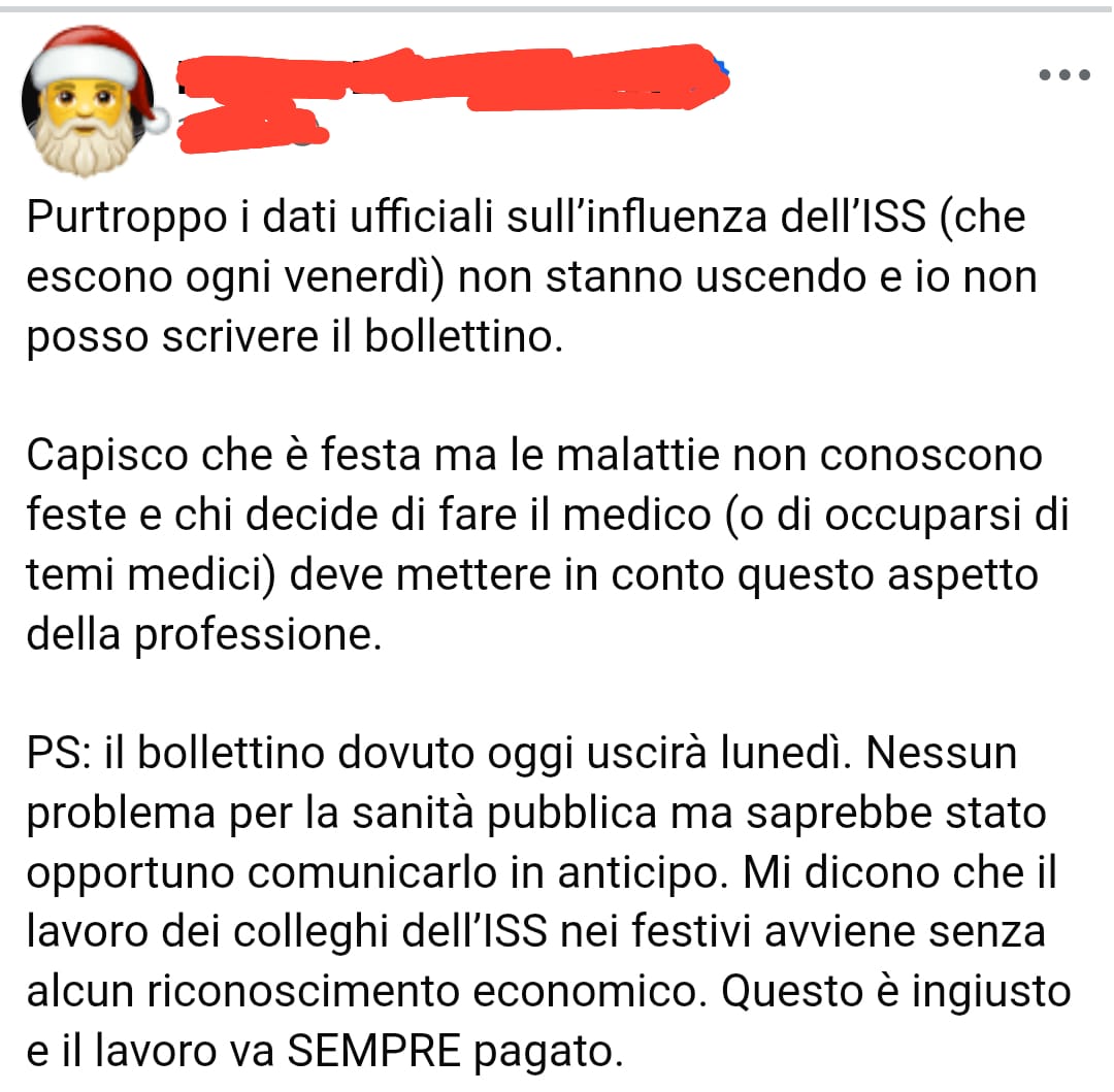 gentile <a href="/CrisantiEuropa/">Andrea Crisanti</a>, trova normale una cosa del genere? È normale che la sorveglianza epidemiologica e virologica venga sospesa “per ferie” in piena stagione influenzale?