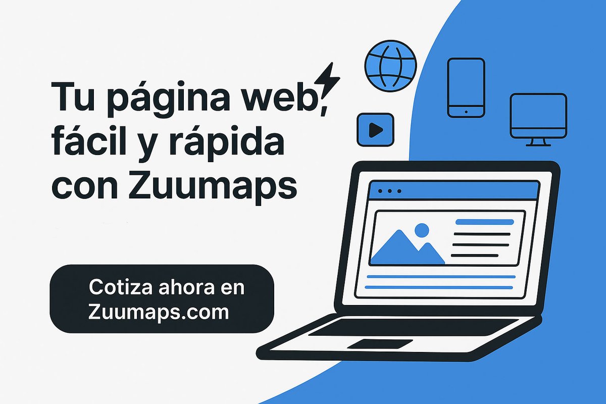 ZuuMaps's tweet photo. ¿Necesitas una página web pero no tienes tiempo (ni ganas) de complicaciones? ⚡️ Con Zuumaps la tienes lista fácil y rápido.

No lo dejes para mañana, cotiza hoy mismo en: 🔗 https://t.co/121zWSA3ob

#WebDesign #Zuumaps #Tech #Startup https://t.co/8724Y2T0Sa