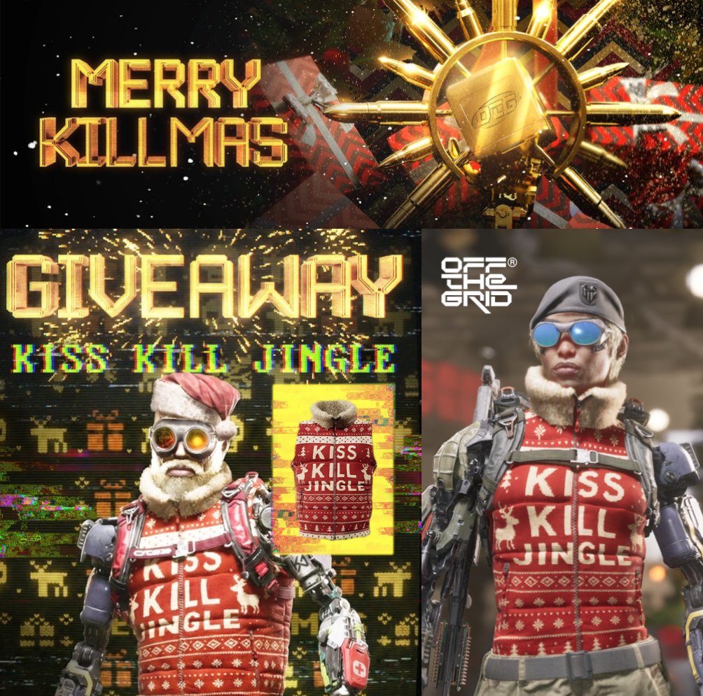 To celebrate the holidays, we’re giving away gifts thanks to the <a href="/playoffthegrid/">Off The Grid</a> team 🤝

5x OTG Ugly Sweater Giveaway🦾❄️
👕 - “Kiss, Kill, Jingle”

To Enter:
🔁Like &amp; Repost
👥Tag 3 Friends
✅Follow <a href="/HypeUnit/">Hype Unit</a> <a href="/iCrazyTeddy/">TEDDY 🐻</a> <a href="/HypeTrip/">Hype TRIP</a>

Winners picked in 72 hours, GLHF!⏰