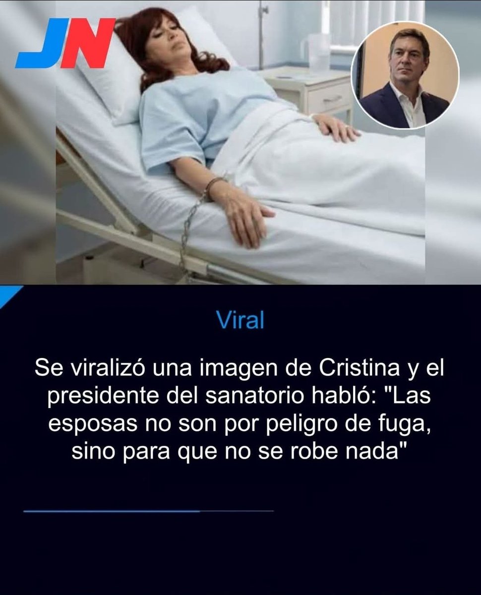 JoseWilmerPache's tweet image. #FelizNavidad
¿Poesía pura ver a la ladrona zurda Cristina Kirchner esposada, y no porque se vuele sino para que no se robe nada en el hospital?
¿A quién te gustaría ver preso pagando sus crímenes?
#Argentina