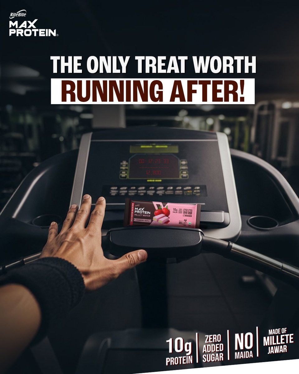 TheMaxProtein's tweet image. Whether it’s a mid-day boost or a midnight craving, indulge without the guilt.
Because protein treating means no cheating!

Meet the crunchy and crispy Max Protein Millet Wafer Bar packed with:
• 10 g protein
• No maida
• No added sugar
#MaxProtein #NoCheating #HealthySnacking