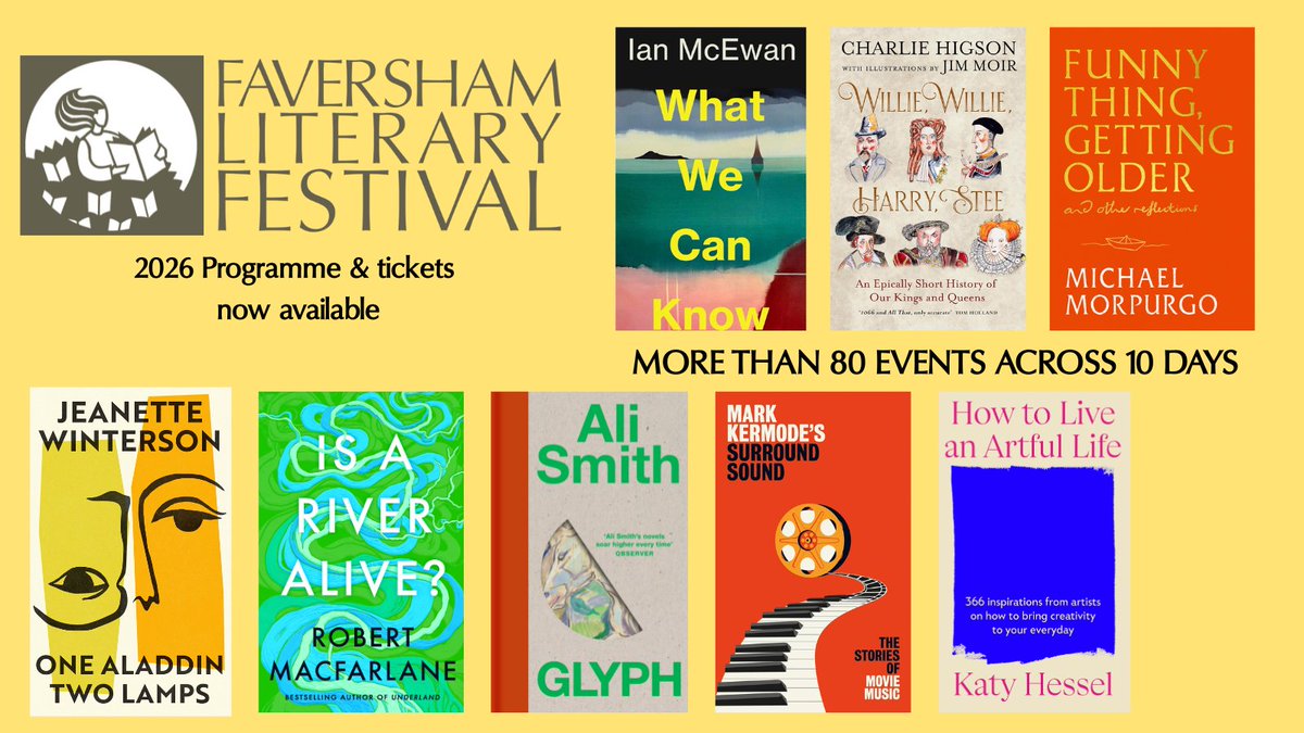 FavershamLit's tweet photo. Tickets for FLF 2026 are now on sale.

Lineup  includes Bob Geldof, Jeanette Winterson, Ian McEwan, Charlie Higson  &amp; Jim Moir (aka Vic Reeves), Jenny Eclair, Sir Trevor McDonald, Rob  Newman, Sarah Raven, Simon Armitage, Rachel Parris, Robert Macfarlane  and so much more. https://t.co/96F96UMYDA