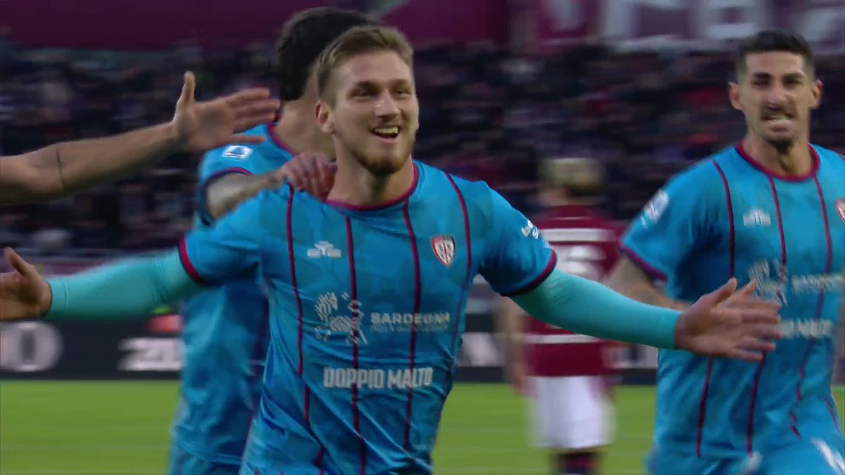 SerieA_EN's tweet photo. A fine finish! Kılıçsoy puts Cagliari ahead! 👏

#TorinoCagliari 1-2 https://t.co/0dhOrCKRDP