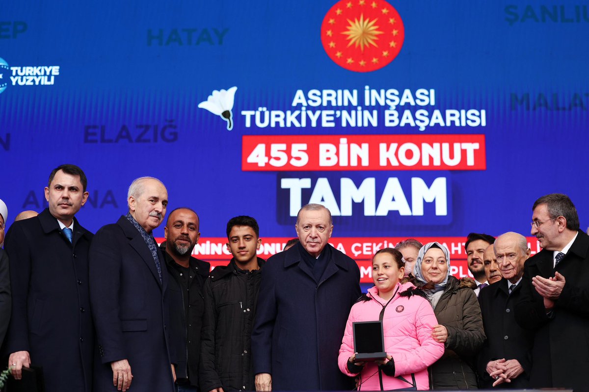 Cumhurbaşkanımız Sayın <a href="/RTErdogan/">Recep Tayyip Erdoğan</a>’ın teşrifleriyle gerçekleştirilen 455 Bininci Afet Konutu Kura Çekimi, Anahtar Teslimi ve Yapımı Tamamlanan Yatırımların Toplu Açılış Töreni’ne katıldık.

Depremin ilk anından itibaren milletimizin yanında olduk, hiçbir haneyi yalnız bırakmadık.