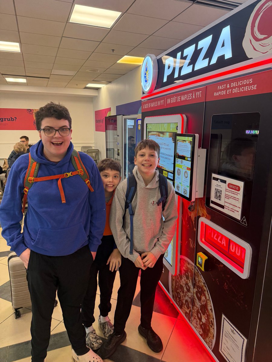 MRtroystanley's tweet photo. ⁦@PiattoPizzeria⁩ we had some excited boys to try out the Pizza Shed ⁦@stjohnsairport⁩. Made our delayed flights a little less painful!! https://t.co/nJ6qPXP8b9