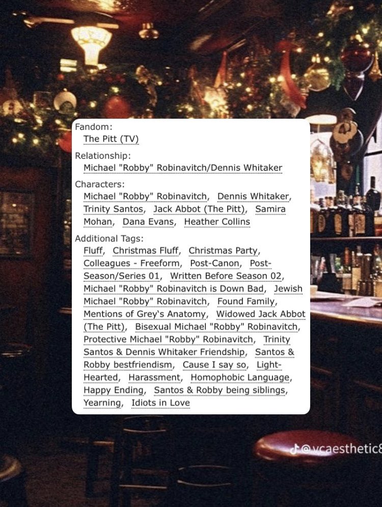 My first #hucklerobby fic is finally up! Giving you this soft Christmas-themed fic  to enjoy ! (a secret santa gift for <a href="/teatimeterrorr/">so normal about this</a> )

archiveofourown.org/works/76530576