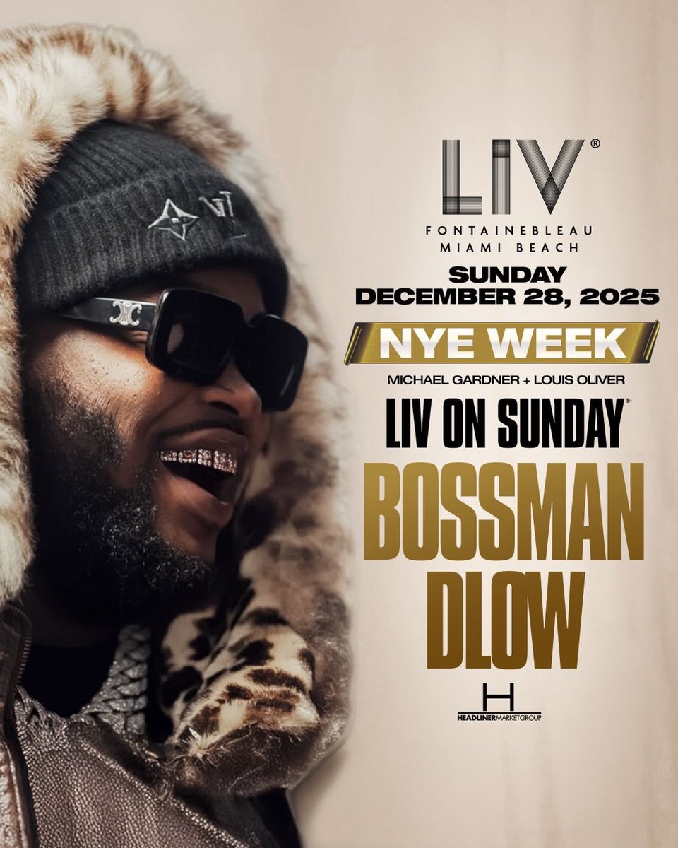 🚨SPECIAL PARTY ALERT!!!🚨
Miami, Florida
Sunday December 28, 2025
Hosted by <a href="/bossman_dlow/">BossMan Dlow</a>
at #LIVonSunday
via #Headliner #HMG #LO

PRESALE TICKETS AVAILABLE:
livnightclub.com