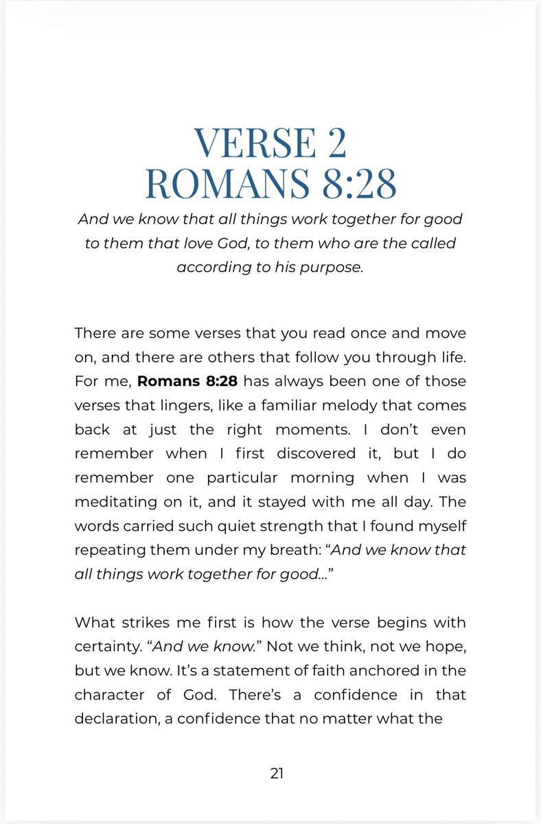 kaessuman's tweet photo. There are some Bible verses you read once and move on from. And then there are others that follow you through life. For me, Romans 8:28, which happens to be Verse 2 in my book (Anchored in the Word), has always been one of those verses.

“And we know that all things work together for good to them that love God, to them who are the called according to His purpose.”

What has always struck me is how the verse begins — “And we know.” Not we hope. Not we think. But we know. A quiet, steady certainty anchored in who God is.

And then there are the words “all things.” Not just the good days. Not just answered prayers and joyful moments. But the disappointments. The heartbreaks. The closed doors. The seasons that didn’t make sense at the time.

Looking back now, I can see that even in the painful moments, God was weaving something redemptive. Nothing was wasted.

That reflection — and many others like it — is what led me to write Anchored in the Word: Forty Bible Verses That Shaped My Life. Each chapter is a personal meditation on a verse that stayed with me, strengthened me, and carried me through different seasons of life.

If you are walking through uncertainty, loss, or waiting right now, I want you to know this: God is not finished yet. You may not see the full picture today, but one day you will look back and realise that all things truly did work together for your good.

I wrote this book as an encouragement — a reminder to rest in God’s Word and trust His purpose, even when the path is unclear.

Anchored in the Word is now available on Amazon: https://t.co/Ou9BxIibHf 

I pray it blesses you, strengthens your faith, and anchors your heart — just as these verses have anchored mine.

🙏🏽