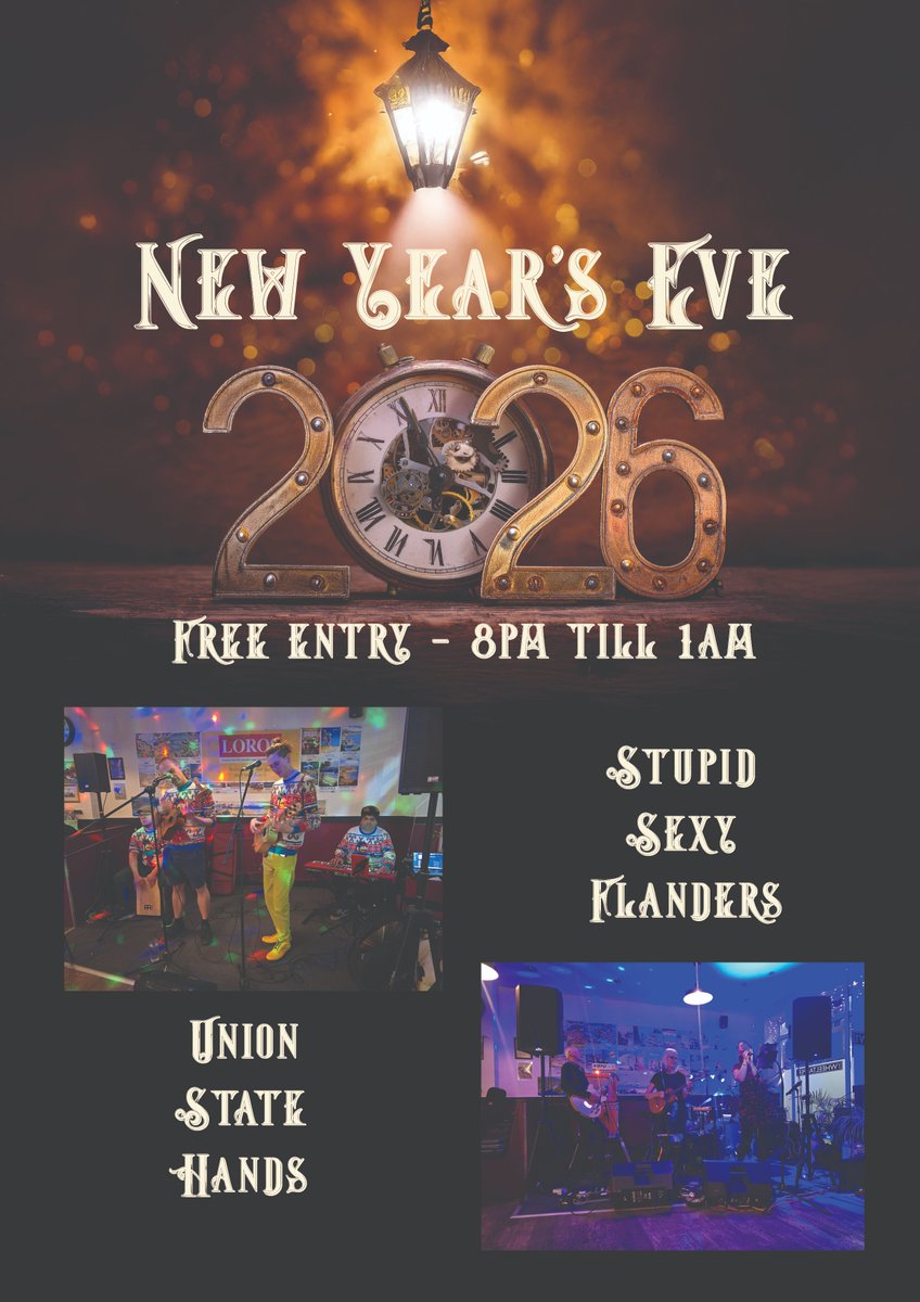 wheeltapperbar's tweet image. New Years Eve is fast approaching, our party starts from 8, with music from @stupidsexyband  and Union State Hands starting from 8 30. With the bar open until 1am Fancy dress is surgested but a ticket is optional as its #FreeEntry all night, so just come on down and party with us