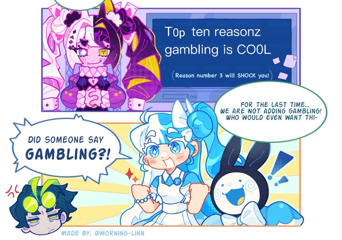 ChibiMation's tweet photo. 🎰 Let’s Go Gambling! 🎰
‿‿‿‿‿‿‿‿‿‿‿‿‿‿‿‿‿‿‿
Comic made by: @/Morning-Linn
#comic #cmcomic #chcomic #chibimation #chibihigh https://t.co/h1EzXX0ddW