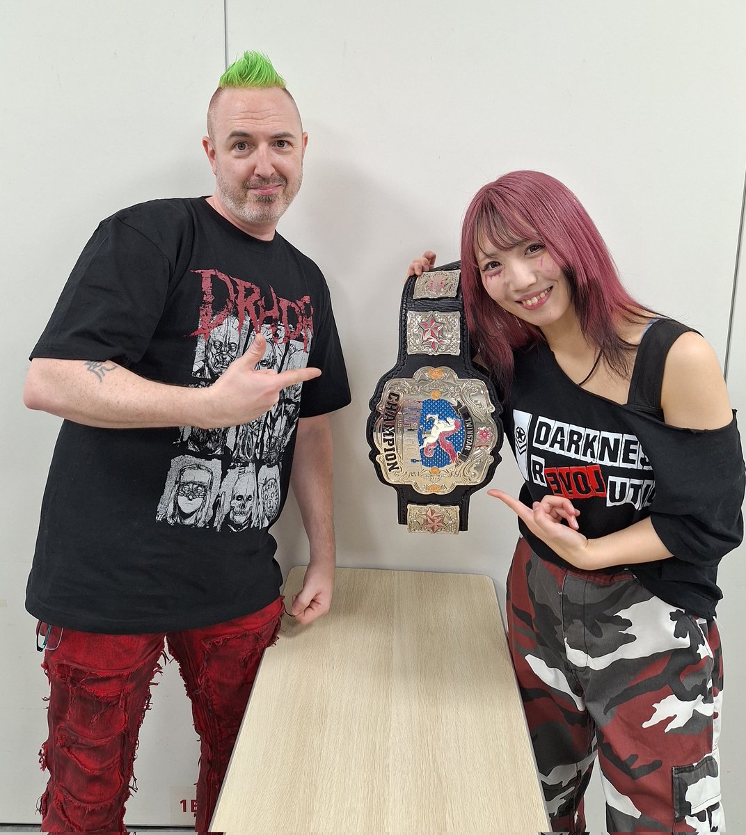 TheChaseDanger's tweet image. Twin Star Tag Champions. 🫶🏼😈
1.3 is going to be a great match. Was excited to meet the champs today. Chiaki is my favorite to root for in Marigold. Just extremely cool. 
#DarkWolf #SpeedStar #DarknessRevolution #Chiaki #MisaMatsui #Marigold