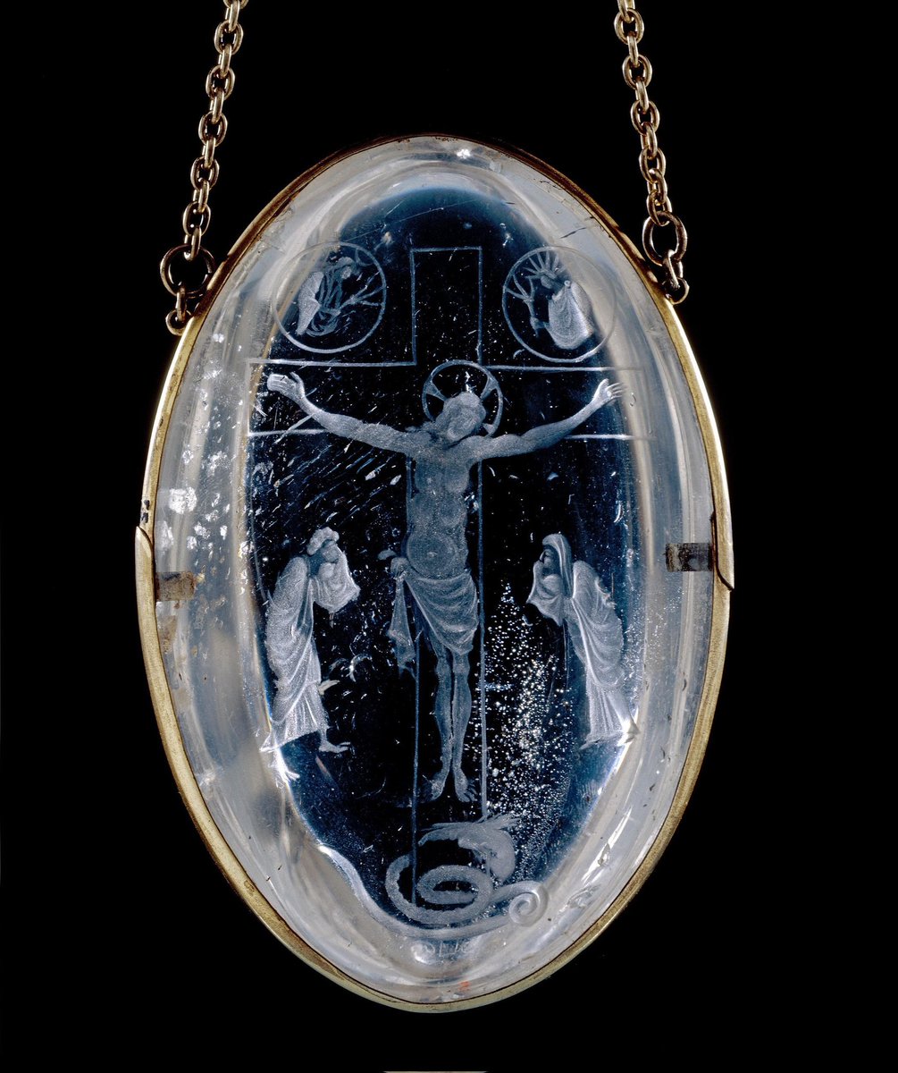 The Saint-Denis Crystal, an extremely rare Carolingian engraved rock crystal intaglio dating from around 846–869 AD.