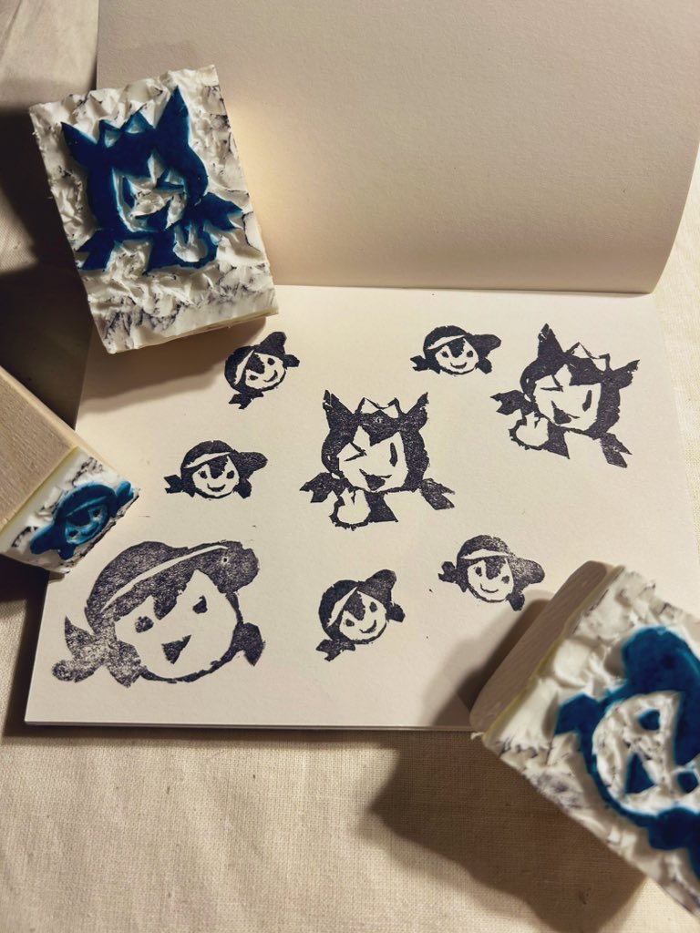 japan_tem's tweet image. I carved some rubber stamps