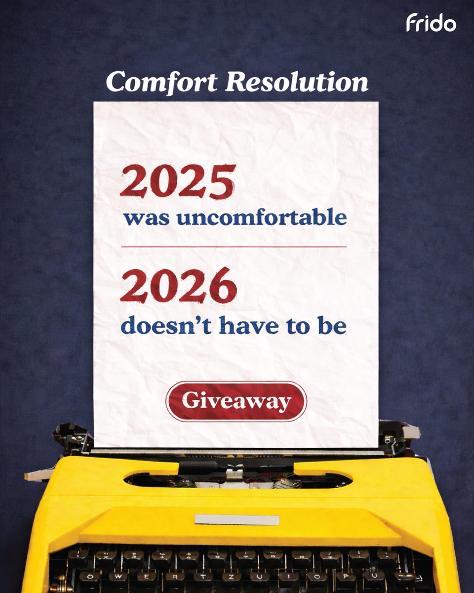 Drop Your Comfort Resolution✨
Giveaway Day 1:
Steps:
1️⃣ Follow <a href="/frido_official/">Frido</a>  and repost
2️⃣ Comment your Comfort Resolution for 2026
3️⃣ Tag 3 friend who needs more comfort (they should also follow us, we will be checking 👀)

Lucky Winner gets Frido Comfort Kit 🥰