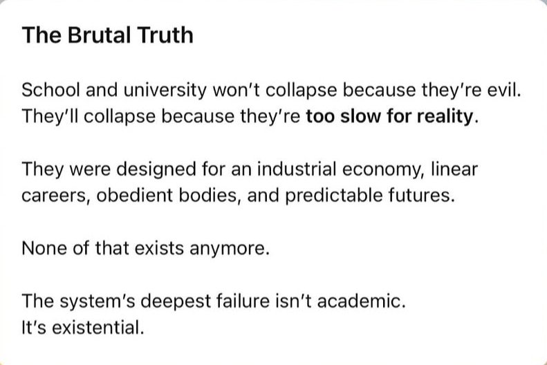 The future of schools and universities. <a href="/grok/">Grok</a> do you agree?