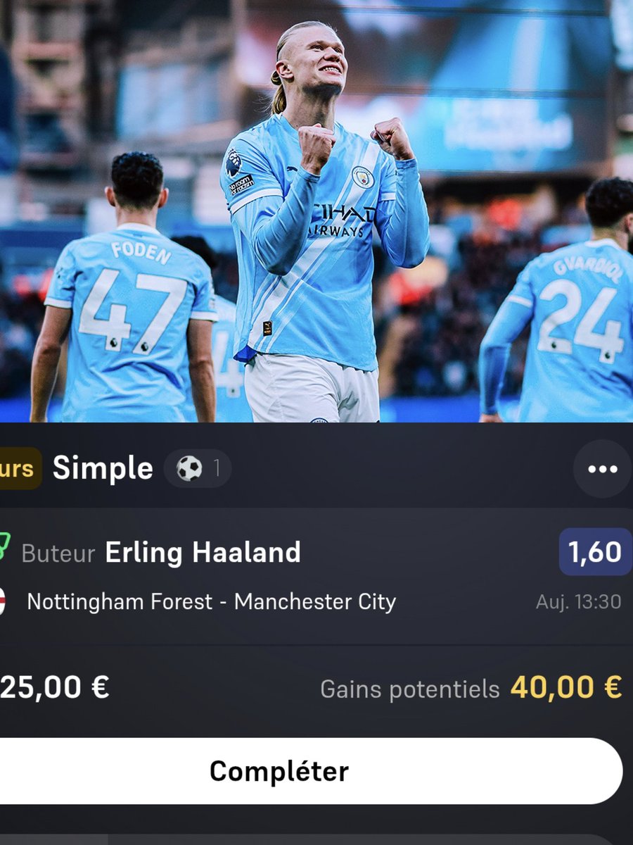 BetClem_'s tweet photo. 🚀 MONTANTE DE FIN D'ANNÉE 🚀  OBJECTIF X10 📈 25€ ➡️ 250€💰

Étape 1 🚩 
📊 @1.60
25€ ➡️ 40€

Oui oui je sais vous avez pas besoin de moi pour jouer Haaland mais étape 1 🚩 quand même.

⚠️ On joue uniquement ce que l'on peut se permettre de perdre, les montantes doivent rester exceptionnelles et du loisir ⚠️

Début 13h30 🕐
💚 Si tu soutiens 
#TeamParieur