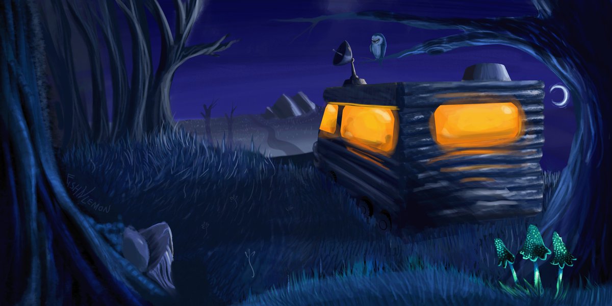 camping in the wood 
some artwork i did for my studies