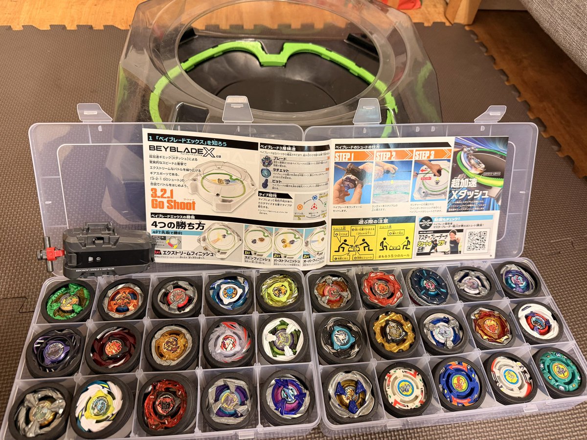ベイブレードX体験コーナーでは2025年に発売した新規ベイ全てと復刻