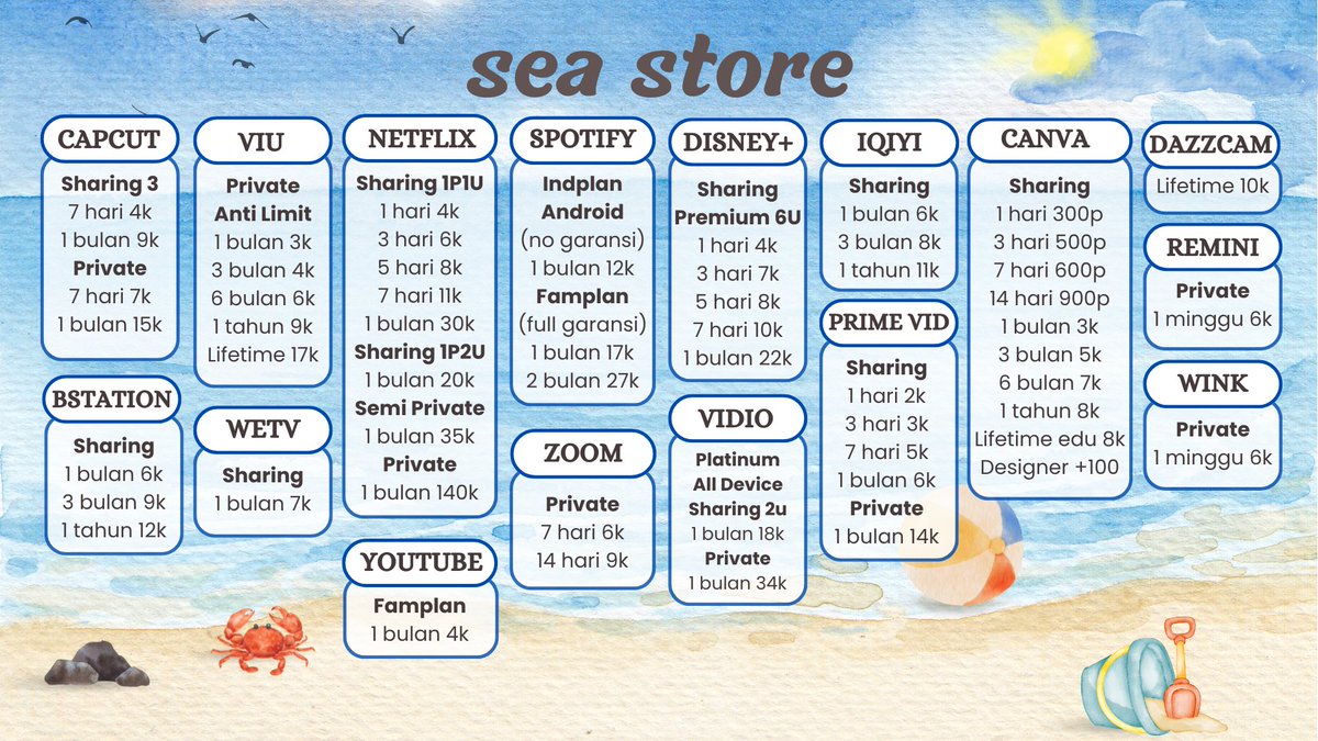 sea 🫧 — jual apprem murah tweet media