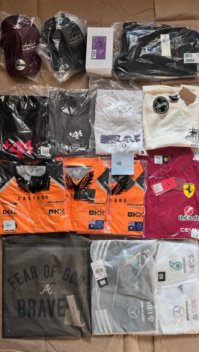 nthingsfromUS's tweet image. #nicethingsอัพเดท รอบส่งกลับ 4/12 ที่ถึงไทยค่า🇹🇭 (ลงย้อนหลังนะคะ)

- Essentials x MLB
- Stüssy USA
- Polo Ralph Lauren
- +44 by Lewis Hamilton
- Red Bull F1
- Mercedes AMG F1
- Scuderia Ferrari F1
- McLaren F1
- Hypland (ฝากกด)
- Chamelo (ฝากกด)

🚚 จัดส่งแล้ววันที่ 9/12
