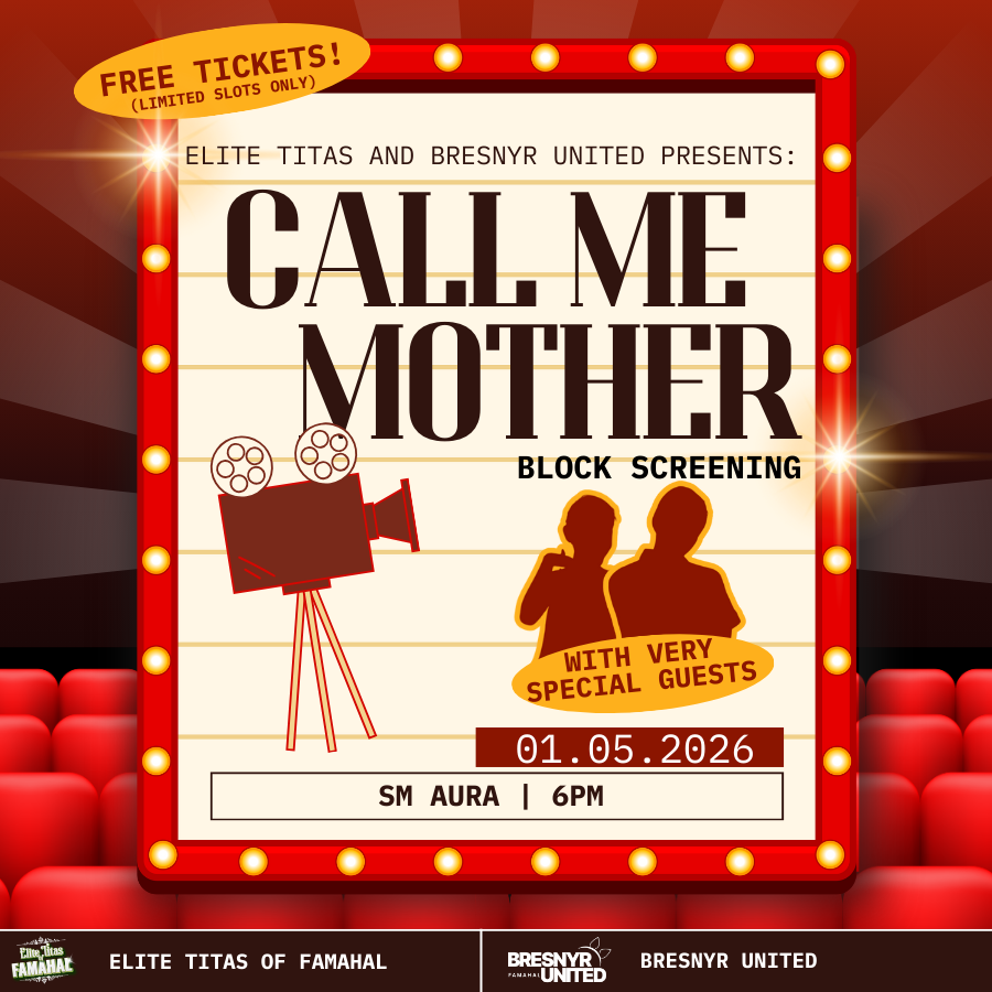 This one’s for the community we love so much. 🤍

Registration is officially open for our FREE blockscreening of ‘Call Me Mother’organized by Elite-Titas of FAMAHAL (<a href="/EliteTitas_FMHL/">Elite-Titas of FAMAHAL</a> ) in collaboration with Bresnyr United Official. This isn’t just about watching something on the