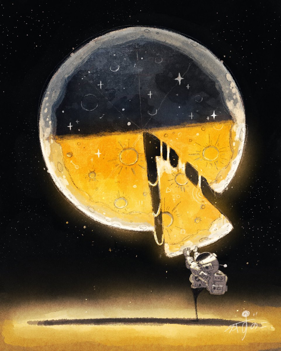 kazunoko_zunoco's tweet image. ハーフ&amp;amp;ハーフムーン

#イラスト