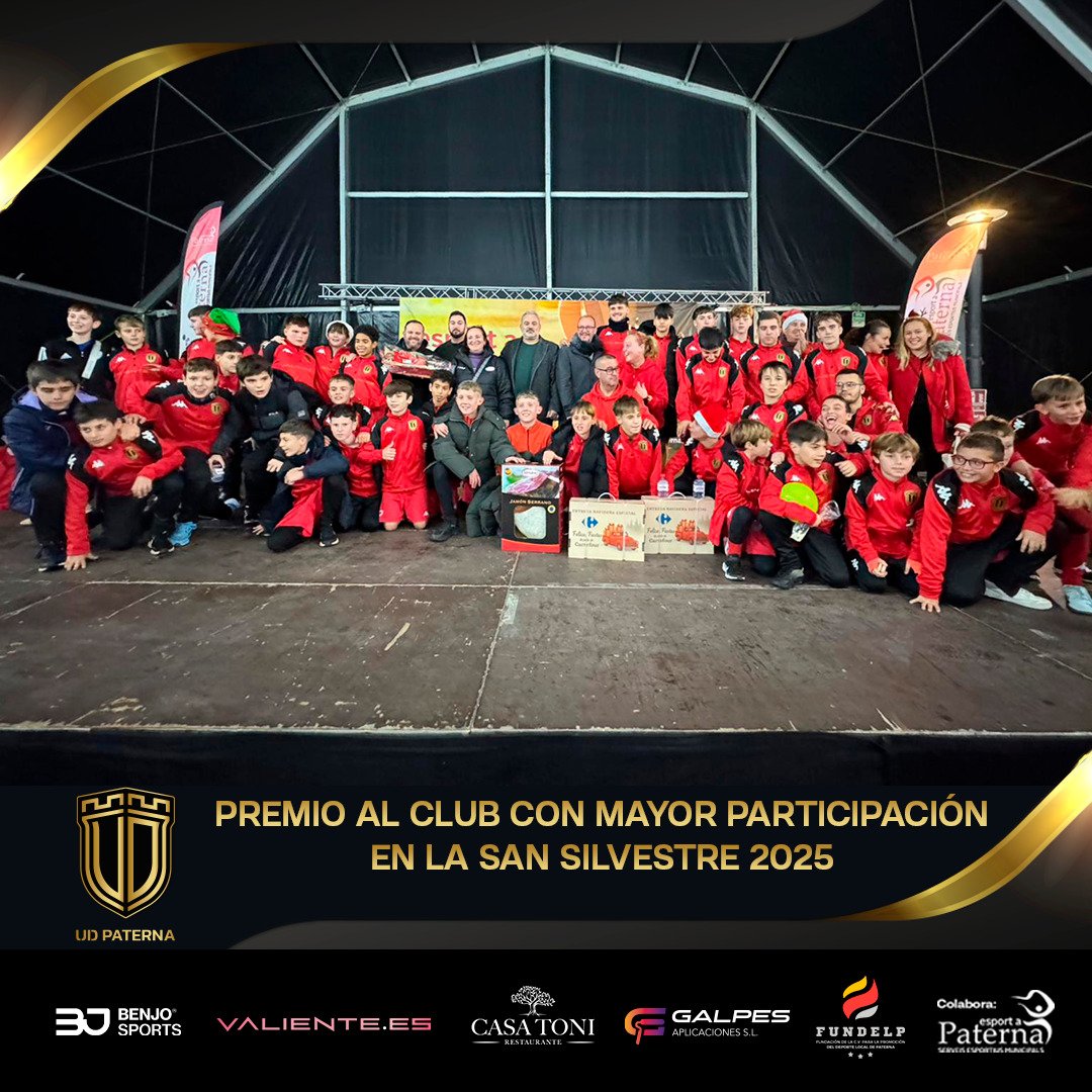 🏃🏻SAN SILVESTRE 🏃‍♀️

⚽️ La UD Paterna fue reconocida ayer como el club deportivo con más participantes en la San Silvestre de Paterna 💪🏻

🔥Un premio que es de todos vosotros: jugadores, jugadoras, familias, afición y técnicos 🔝👏🏻

#soydelaUnión #esportaPaterna