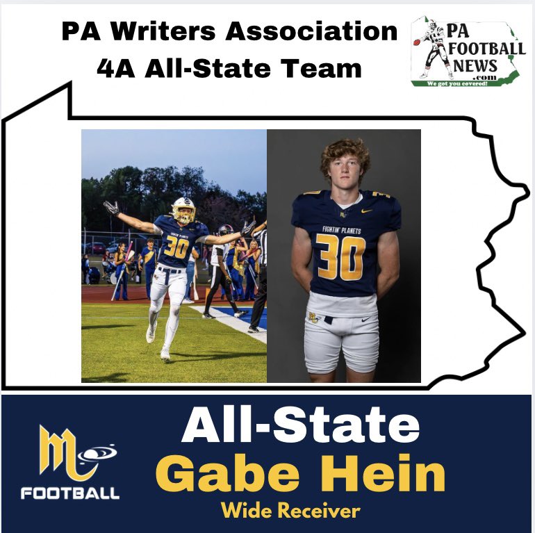 MarsHSFootball's tweet image. Congrats to WR @GabeHein8 and OL @Sean_Franklin_ for being selected to the 2025 Pa. Football Writers’ Class 4A 
All-State Team.
 pafootballnews.com/all-stars/2025…

Congrats Men! Well deserved honor 
👏👏

#D2BG 👽🏈💪
@MarsAreaSD @MASDFP
