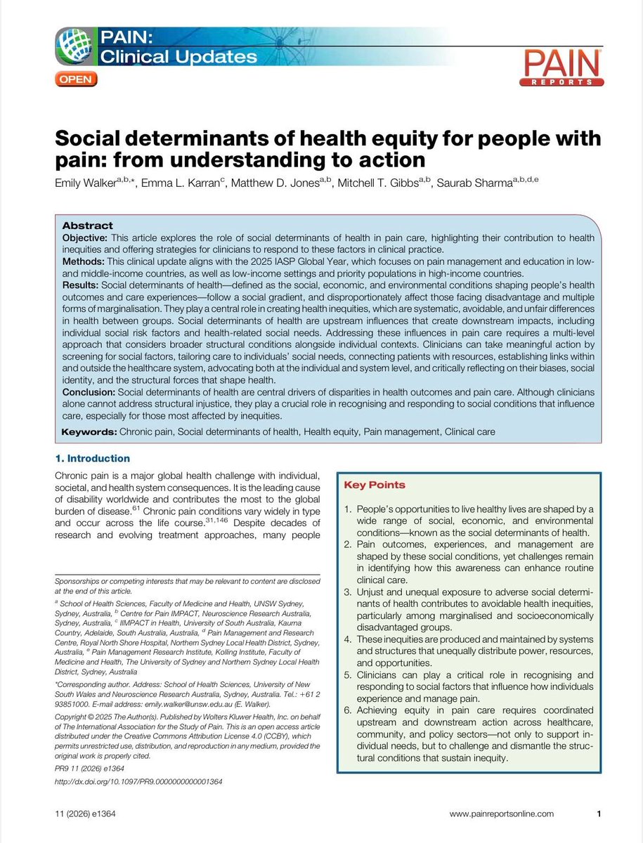 CorKinetic's tweet image. journals.lww.com/painrpts/fullt…

Pretty important stuff! 

"Social determinants of health equity for people with pain: from understanding to action"