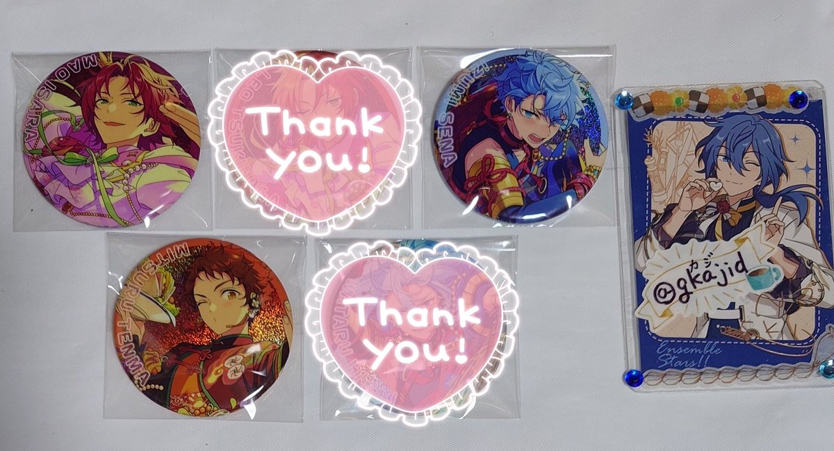 【交換/譲渡】
あんスタ TOPPA BASE AKIBA POP-UP ポプショ キラキラ缶バッジ 4piece A B
(譲)
真緒 光 泉
(求)
異種ニキ 鉄虎
550円+送料

譲渡→光含む内容のみ
交換→真緒/泉は固定優先画像ニキとの交換のみ

(1⃣0️⃣周年お約束の方のみ交換譲渡問わず条件無視のお声掛け️⭕️です)
発送年明け