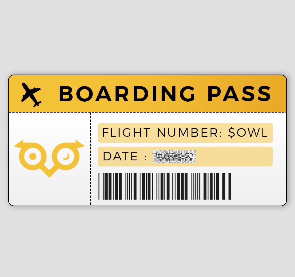 Owlto_Finance's tweet image. The flight ticket is printed! 🛫 

Comment below this post to reveal the date!