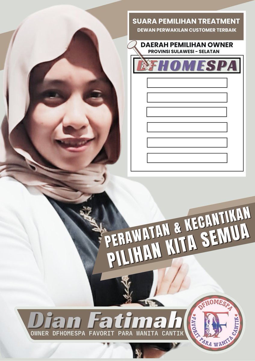 Perawatan Dan Kecantikan
Mereka Hanya Percayakan Pada Pilihan Favorit Para Wanita Cantik...
Hari Bersama DFhomespa Bukanlah Sebuah Kemewahan, Melainkan Sebuah Kebutuhan.
Reservasi Online Dengan Mudah, Hanya Di Admin Resmi DFhomespa.
Yah Guysss...
#dfhomespa
#dianfatimah