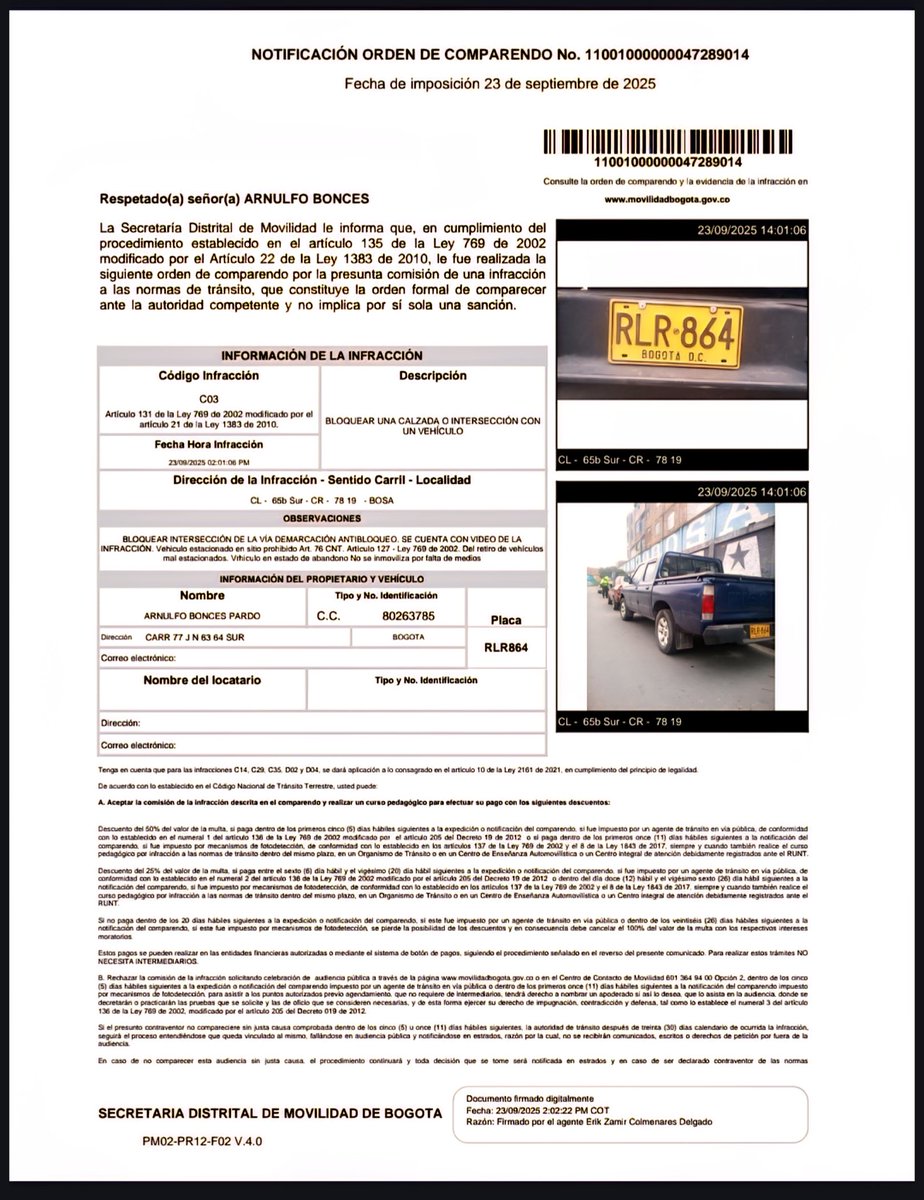 carlos_amora's tweet photo. @bosa_b7 @AlcaldiadeBosa @Bogota @PoliciaBogota @SectorMovilidad @SeguridadBOG Don Arnulfo eso no se hace.  @PoliciaBogota @SeguridadBOG https://t.co/hCW0jNaw8p