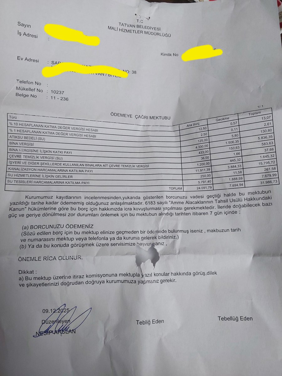 <a href="/tatvanbld/">Tatvan Belediyesi</a> vatandaştan kanalizasyon harcını HACİZ ile aliyor.
Belediyenin kendi tabani bile yaka silkiyor artık.<a href="/muminerol13/">Mümin Erol</a> <a href="/iletisim/">T.C. İletişim Başkanlığı</a>  <a href="/TC_icisleri/">T.C. İçişleri Bakanlığı</a> <a href="/DEMParti_TBMM/">DEM Parti TBMM</a> <a href="/huseyin_olan/">Hüseyin Olan</a> <a href="/akgenclikbitlis/">Ak Gençlik Bitlis</a> <a href="/Erhanayz13/">Erhan Ayaz</a>