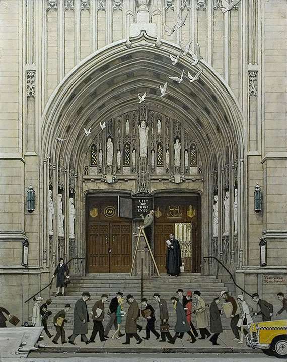 CatholicArena's tweet image. Lift Up Thine Eyes 
by Norman Rockwell