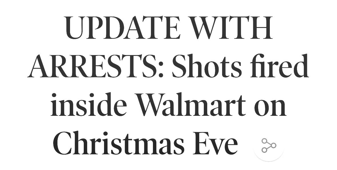 SprawlBusters's tweet image. “Shots fired inside Walmart…sent shoppers running for their lives on Christmas Eve in Wilson, NC…
two men started arguing between the checkout counters.” Violence everyday at WMT—even on Xmas Eve.

wilsontimes.com/news/shots-fir….
