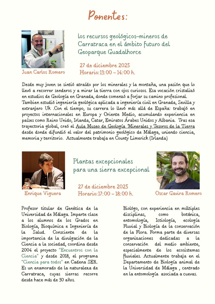 enc_ciencia's tweet image. Hoy estamos en la localidad de Carratraca, en Málaga, apoyando una iniciativa local de reconocimiento de sus valores geológicos, botánicos e históricos. Presenta @mlmestanza Delegado Cultura @diputacionMLG
