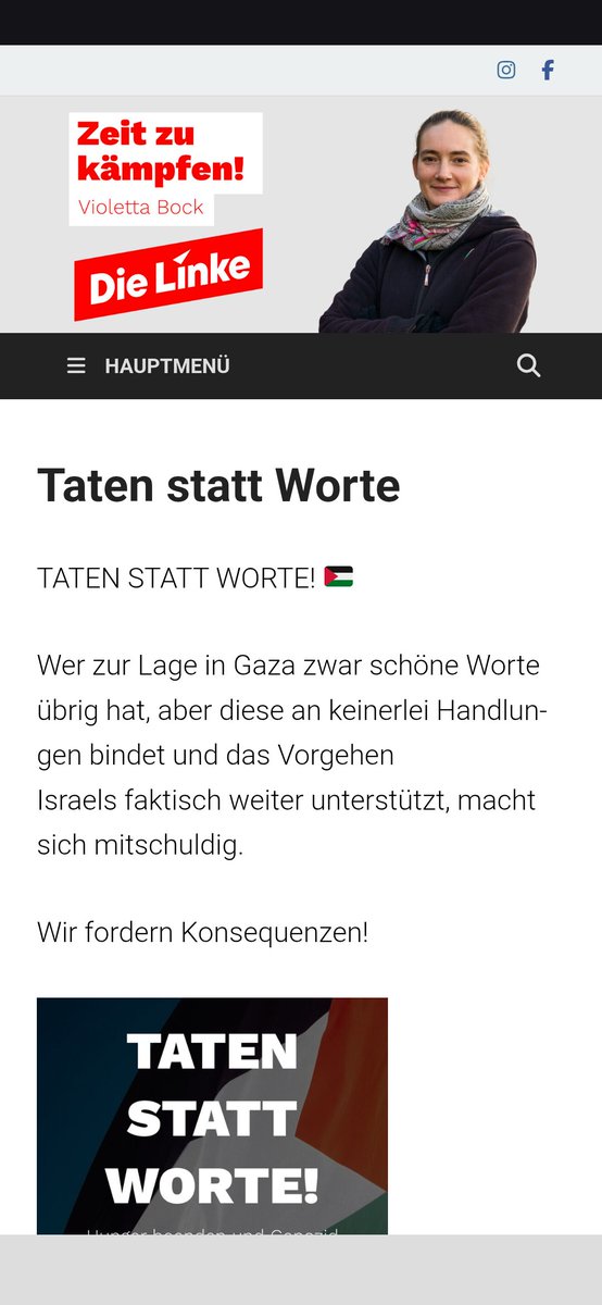 Taten statt Worte

Eine zentrale Figur der Partei Die Linke in Kassel ist Violetta Bock. Bock trat auch schon zur Oberbürgermeisterwahl in Kassel.de an und fuhr dort ein beachtliches Ergebnis ein. Die lokale Presse, die HNA , berichtete immer mal wieder über diese