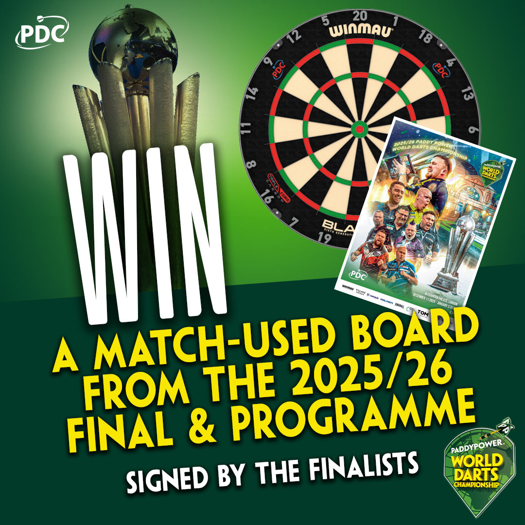 OfficialPDC's tweet photo. Want to own a piece of darting history? 🎯

Enter the prize draw now for your chance to win 🏆

👉 https://t.co/GdIIdzxcWE https://t.co/Sp5AGwcTBT